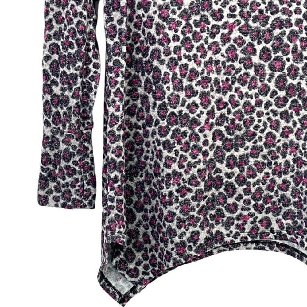 Soft & Cozy Company Leopard Top Sweater Size S Cowl Neck Long Sleeve - Picture 2 of 8